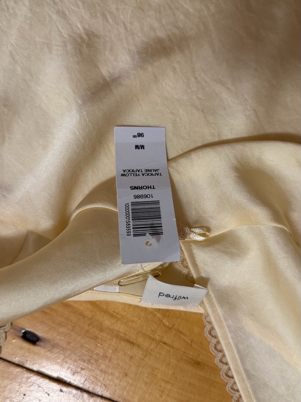 Silky light yellow Slip Dress NWT - Picture 2 of 2